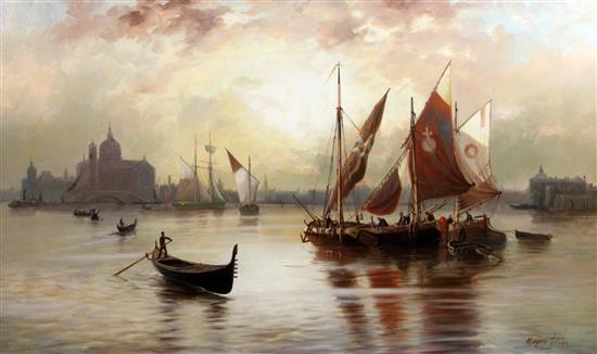 Edwin Fletcher (1857-1945) Venetian scene 30 x 50in.